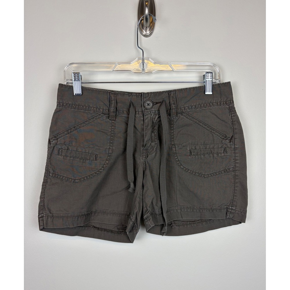 Y2K Unionbay Cargo Shorts Size 5 Gray Cotton Drawstring Utility Casual Gorpcore